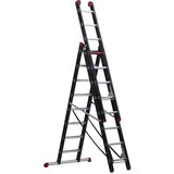 Altrex Večnamenska lestev z aluminijasto oblogo, 3-delna, črna, 3 x 8 klinov | Shoptok.si