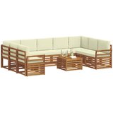  Set vanjskih sofa 10 kom. Prirodna i krem | shoptok.hr