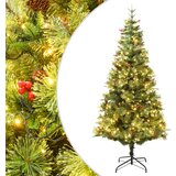 vidaXL Božićno drvce s LED svjetlima i šiškama zeleno 120 cm PVC i PE Cijene