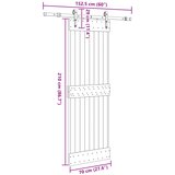  Klizna vrata NARVIK Prirodna i crna 70 x 210 cm (152,5 cm) | shoptok.hr