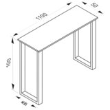 XXXL Barska Miza Xona B, Bela, Srebrna, 110x50 | Shoptok.si