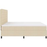  Postelja z box springom z vzmetnico in LED Bež 200x200 cm Tkanina, (22080978) | Shoptok.si