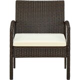  Vrtni stol z blazino poli ratan rjav, (20592394) | Shoptok.si