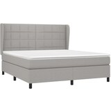  Box spring postelja z vzmetnico svetlo siva 160x200 cm žamet, (20846765) | Shoptok.si