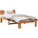  Krevetna konstrukcija s uzglavljem Smeđa 90x190 cm Čvrsta borovina | shoptok.hr