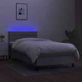  Krevet box spring s madracem LED svjetlosivi 100x200 cm tkanina | shoptok.hr