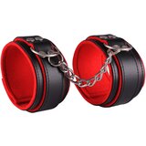 Dominate Me Leather Ankle Cuffs D21 Black-Red Cene