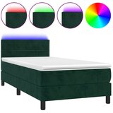  box spring s madracem LED tamnozeleni 80 x 200 cm baršun | shoptok.hr