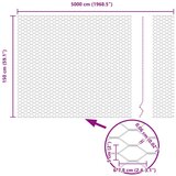  Stebri ograje 22 kosov U-kanal 150 cm pocinkano jeklo, Šesterokotna ograja 1.5x50 m pocinkano jeklo | Shoptok.si