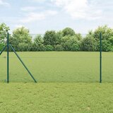 vidaXL Varjena žičnata ograja s 13 stebri zeleno 1.4x25 m jeklo Cene