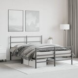  Metalni okvir kreveta s uzglavljem i podnožjem crni 135x190 cm | Eponuda.com