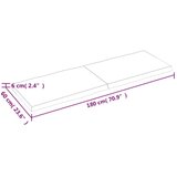 Stolna ploča tamnosiva 180x60x6 cm obrađena masivna hrastovina | shoptok.hr