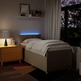  Okvir kreveta s oprugama i madrac krem 80x200 cm od tkanine | shoptok.hr