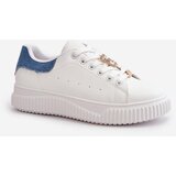 Boto Low Sneakers Made Of Eco Leather With Pins White-Blue Cillione | Shoptok.si