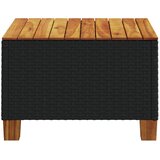  Vrtni stol crni 55 x 55 x 36 cm od poliratana i bagremovog drva | shoptok.hr