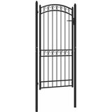  Vrata za ogradu EMMEN s lučnim vrhom čelik 100x136 cm crna Cijene