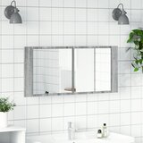 LED kupaonski ormarić s ogledalom siva boja hrasta 100x12x45 cm | shoptok.hr