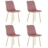Lava stolica - tamnoružičasti baršun / zlatne noge x 4 | shoptok.hr