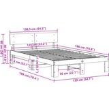  Krevetna konstrukcija s uzglavljem voskirana smeđa 135x190 cm od masivne borovine | shoptok.hr