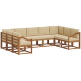  Set vanjskih sofa 9 kom. Prirodna i bež Smeđa 304 x 185,5 x 73 cm | shoptok.hr