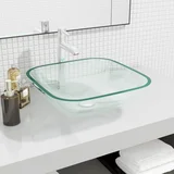 Umivaonik stakleni 42 x 42 x 14 cm prozirni