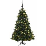  Umjetno božićno drvce s kuglicom 150 cm 150 LED lampica - Zelena 150 cm s LED-ima i crnim lopticama | shoptok.hr