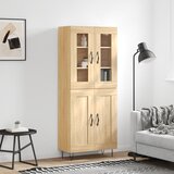 vidaXL Visoka komoda sonoma hrast 69,5x34x180 cm inženirski les | Shoptok.si
