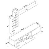 Kalune Design Bijeli/u prirodnoj boji TV set u dekoru oraha 180x49 cm Linh – | shoptok.hr