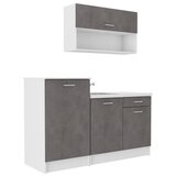 P & B Kuhinjski Blok Brez Aparatov Smart, Siva, Bela, 160cm | Shoptok.si