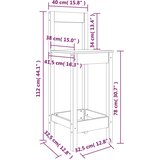  Barske stolice 2 kom crne 40x41,5x112 cm od masivne borovine | Eponuda.com