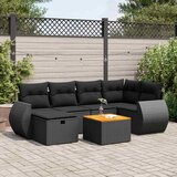  7-dijelni set vrtnih sofa od poliratana s jastucima crni Cijene