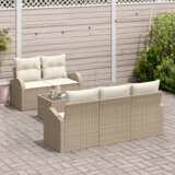 vidaXL 6-dijelni vrtni set sjedala s jastučićima bež poli ratana | shoptok.hr