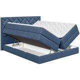 MID.YOU POSTELJA BOXSPRING 160 cm x 200 cm , tekstil, leseni material temno modra | Shoptok.si