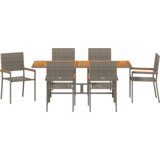  7-delni vrtnarski jedilni set, sivo poli ratan | Shoptok.si