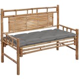 The Living Store Vrtna klop z blazino 120 cm bambus - Vrtna Klop, (21467519) Cene