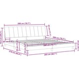 vidaXL Posteljni okvir z vzglavjem svetlo siv 200x200 cm žamet | Shoptok.si
