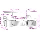  Set vanjskih sofa 4 pcs Bijela i bež 189,5 x 122,5 x 73 cm | shoptok.hr