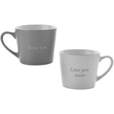 Widdop & Co. amore - Šolje set 2 - Amore, Love You & Love You More, Grey & White Cene