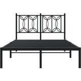 Metalni okvir za krevet s uzglavljem crni 120x190 cm | shoptok.hr