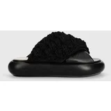 JW Anderson Natikači Crochet Twister ženski, črna barva, ANW42027A