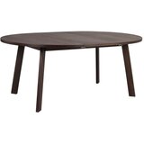 Rowico Tamno smeđi okrugao proširiv blagovaonski stol u dekoru hrasta ø 130 cm Glenside – | shoptok.hr