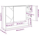 vidaXL Kopalniška ogledalna omara Dimljeni hrast 80 x 17 x 55 cm | Shoptok.si