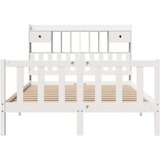 vidaXL Knjižna postelja brez vzmetnice bela 160x200 cm trdna borovina | Shoptok.si