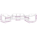  3-dijelni set sofa s jastucima krem od mikrovlakana | shoptok.hr