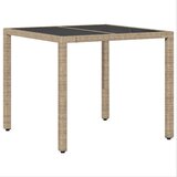  Set 2 Bež PE ratan, prašno lakirano jeklo, kaljeno steklo Majhna | Shoptok.si