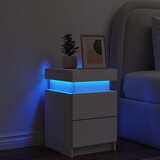  Noćni ormarić s LED svjetlima bijeli 35x 39 x 55 cm | shoptok.hr