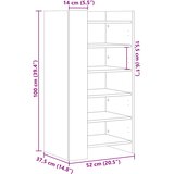 Ormarić za cipele bijeli 52x37,5x100 cm od konstruiranog drva | shoptok.hr
