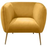 Ambia Home fotelj, rumena, zlate barve les, kovina, tekstil | Shoptok.si