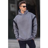 Madmext Sweatshirt - Gray - Oversize Cene