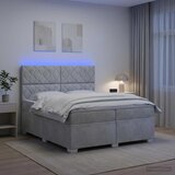  Boxspring krevet s madracem Svjetlosiva 200 x 200 cm Baršun | shoptok.hr